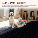 Ultra Soft Area Rug, Non Slip, Stain Resistant, Washable Area Rugs for Living Room, Bedroom, Rustic Earth Tone Graphic Elements(Gray)