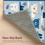 Ultra Soft Area Rug, Non Slip, Stain Resistant, Washable Area Rugs for Living Room, Bedroom, Tender Blue Toned Design(Blue)