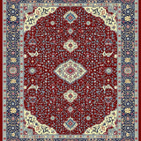 Ultra Soft Area Rug, Non Slip, Stain Resistant, Washable Area Rugs for Living Room, Bedroom, Stylish Traditional Ogee Patterned Rug(Red)