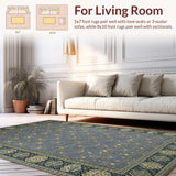Ultra Soft Area Rug, Non Slip, Stain Resistant, Washable Area Rugs for Living Room, Bedroom, Sophisticated Marble Border Elegance(Gray)