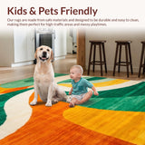 Ultra Soft Area Rug, Non Slip, Stain Resistant, Washable Area Rugs for Living Room, Bedroom, Artful Minimalist Ogee Pattern(Yellow)