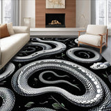 Striking Geometric Snake Illustration(Black)