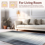 Ultra Soft Area Rug, Non Slip, Stain Resistant, Washable Area Rugs for Living Room, Bedroom, Elegant Fluid Abstract Shapes(Gray)