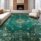 Ultra Soft Area Rug, Non Slip, Stain Resistant, Washable Area Rugs for Living Room, Bedroom, Eclectic Green Tinted Elegance(Blue)