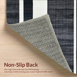 Ultra Soft Area Rug, Non Slip, Stain Resistant, Washable Area Rugs for Living Room, Bedroom, Chic Farmhouse Entrance Rug Layered Door Mat Style Carpet(Black)