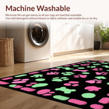 Ultra Soft Area Rug, Non Slip, Stain Resistant, Washable Area Rugs for Living Room, Bedroom, Artistic Colorful Paw Trait Design(Pink)