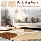 Ultra Soft Area Rug, Non Slip, Stain Resistant, Washable Area Rugs for Living Room, Bedroom, Rustic Warm Neutral Motifs(Beige)