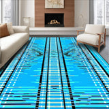 Ultra Soft Area Rug, Non Slip, Stain Resistant, Washable Area Rugs for Living Room, Bedroom, Vibrant Modern Animal Print Flair(Blue)