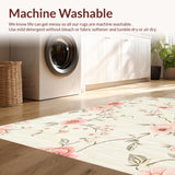 Ultra Soft Area Rug, Non Slip, Stain Resistant, Washable Area Rugs for Living Room, Bedroom, Tranquil Muted Nature Themes(Beige)