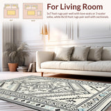 Ultra Soft Area Rug, Non Slip, Stain Resistant, Washable Area Rugs for Living Room, Bedroom, Chic Textured Diamond Arrangement(White)