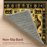 Ultra Soft Area Rug, Non Slip, Stain Resistant, Washable Area Rugs for Living Room, Bedroom, Bold Black and Gold Textures(Gold)