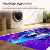 Ultra Soft Area Rug, Non Slip, Stain Resistant, Washable Area Rugs for Living Room, Bedroom, Charming Whimsical Animal Print(Purple)