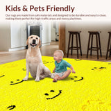 Ultra Soft Area Rug, Non Slip, Stain Resistant, Washable Area Rugs for Living Room, Bedroom, Sunny Vintage Iconic Pattern(Yellow)