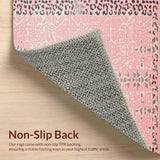 Ultra Soft Area Rug, Non Slip, Stain Resistant, Washable Area Rugs for Living Room, Bedroom, Soft Pastel Animal Print Delight(Pink)