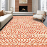 Ultra Soft Area Rug, Non Slip, Stain Resistant, Washable Area Rugs for Living Room, Bedroom, Trendy Abstract Organic Shapes(Orange)