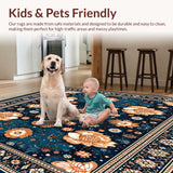 Ultra Soft Area Rug, Non Slip, Stain Resistant, Washable Area Rugs for Living Room, Bedroom, Patio Oasis(Blue)