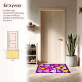Ultra Soft Area Rug, Non Slip, Stain Resistant, Washable Area Rugs for Living Room, Bedroom, Joyful Heartfelt Decorative Accent(Purple)