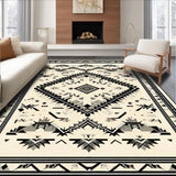 Tribal Geometric Artisan Runner With Elegant Tassels For Hallway(Gray)
