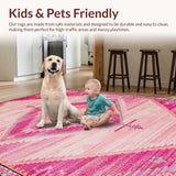 Ultra Soft Area Rug, Non Slip, Stain Resistant, Washable Area Rugs for Living Room, Bedroom, Rustic Pink Western Boot Motif(Pink)