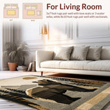 Ultra Soft Area Rug, Non Slip, Stain Resistant, Washable Area Rugs for Living Room, Bedroom, Cozy Log Cabin Decor Accents(Beige)