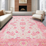 Ultra Soft Area Rug, Non Slip, Stain Resistant, Washable Area Rugs for Living Room, Bedroom, Vibrant Oval Shag Accents(Pink)