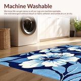 Ultra Soft Area Rug, Non Slip, Stain Resistant, Washable Area Rugs for Living Room, Bedroom, Rustic Surf-Inspired Aesthetic(Blue)
