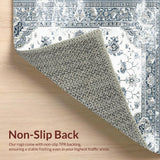 Ultra Soft Area Rug, Non Slip, Stain Resistant, Washable Area Rugs for Living Room, Bedroom, Sophisticated Vintage Trellis Look(White)