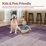 Ultra Soft Area Rug, Non Slip, Stain Resistant, Washable Area Rugs for Living Room, Bedroom, Elegant Mauve Area Rug(Purple)