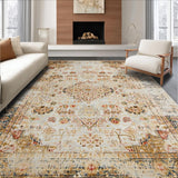 Ultra Soft Area Rug, Non Slip, Stain Resistant, Washable Area Rugs for Living Room, Bedroom, Luxurious Abstract Terracotta Palette(Beige)