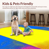 Ultra Soft Area Rug, Non Slip, Stain Resistant, Washable Area Rugs for Living Room, Bedroom, Dynamic Ombre Geometric Composition(Yellow)