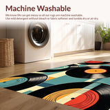 Ultra Soft Area Rug, Non Slip, Stain Resistant, Washable Area Rugs for Living Room, Bedroom, Elegant Monochrome Vinyl Aesthetic(Black)