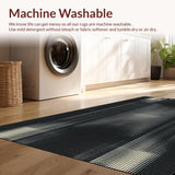 Ultra Soft Area Rug, Non Slip, Stain Resistant, Washable Area Rugs for Living Room, Bedroom, Chic Striped Animal Motif(Black)