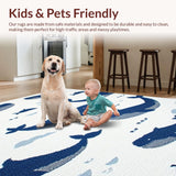 Ultra Soft Area Rug, Non Slip, Stain Resistant, Washable Area Rugs for Living Room, Bedroom, Bright Contemporary Whimsical Design(White)