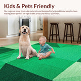 Ultra Soft Area Rug, Non Slip, Stain Resistant, Washable Area Rugs for Living Room, Bedroom, Modern Geometric Green Living Room Non-Slip Rug(Green)