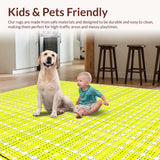 Ultra Soft Area Rug, Non Slip, Stain Resistant, Washable Area Rugs for Living Room, Bedroom, Bright Cheerful Textured Surface(Yellow)