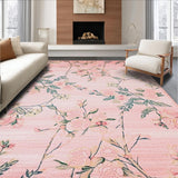 Ultra Soft Area Rug, Non Slip, Stain Resistant, Washable Area Rugs for Living Room, Bedroom, Modern Warm Toned Nature Print(Pink)