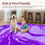 Ultra Soft Area Rug, Non Slip, Stain Resistant, Washable Area Rugs for Living Room, Bedroom, Trendy Soft Textured Expression(Purple)