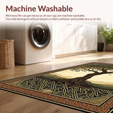 Ultra Soft Area Rug, Non Slip, Stain Resistant, Washable Area Rugs for Living Room, Bedroom, Elegant Gold and Brown Harmony(Brown)