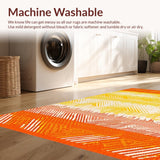 Ultra Soft Area Rug, Non Slip, Stain Resistant, Washable Area Rugs for Living Room, Bedroom, Contemporary Irregular Gradient Aesthetic(Orange)