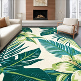 Ultra Soft Area Rug, Non Slip, Stain Resistant, Washable Area Rugs for Living Room, Bedroom, Lively Tropical Floral Arrangement(White)