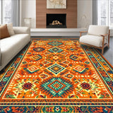 Ultra Soft Area Rug, Non Slip, Stain Resistant, Washable Area Rugs for Living Room, Bedroom, Contemporary Colorful Abstract Design(Orange)