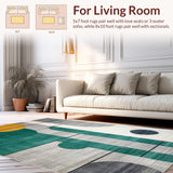 Ultra Soft Area Rug, Non Slip, Stain Resistant, Washable Area Rugs for Living Room, Bedroom, Elegant Gray Textured Composition(Gray)