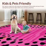 Ultra Soft Area Rug, Non Slip, Stain Resistant, Washable Area Rugs for Living Room, Bedroom, Soft Pastel Hybrid Animal Design(Pink)