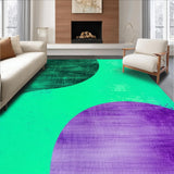 Ultra Soft Area Rug, Non Slip, Stain Resistant, Washable Area Rugs for Living Room, Bedroom, Modern Abstract Green-Purple Living Room Velvet Rug(Green)