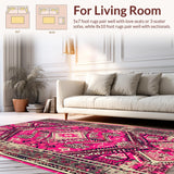 Ultra Soft Area Rug, Non Slip, Stain Resistant, Washable Area Rugs for Living Room, Bedroom, Low-Pile Brown Bedroom Meditation Area Rug(Pink)
