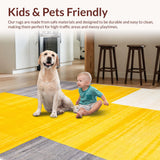 Ultra Soft Area Rug, Non Slip, Stain Resistant, Washable Area Rugs for Living Room, Bedroom, Vibrant Modern Geometric Composition(Yellow)