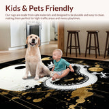 Ultra Soft Area Rug, Non Slip, Stain Resistant, Washable Area Rugs for Living Room, Bedroom, Elegant 3D Yin Yang Aesthetic(White)