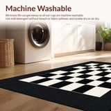 Contemporary Black and Ivory Checkerboard(Black)