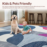 Ultra Soft Area Rug, Non Slip, Stain Resistant, Washable Area Rugs for Living Room, Bedroom, Elegant Soft Pastel Fusion(Gray)