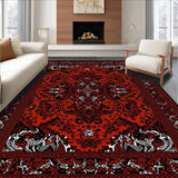 Ultra Soft Area Rug, Non Slip, Stain Resistant, Washable Area Rugs for Living Room, Bedroom, Modern Rustic Castle Aesthetic(Red)